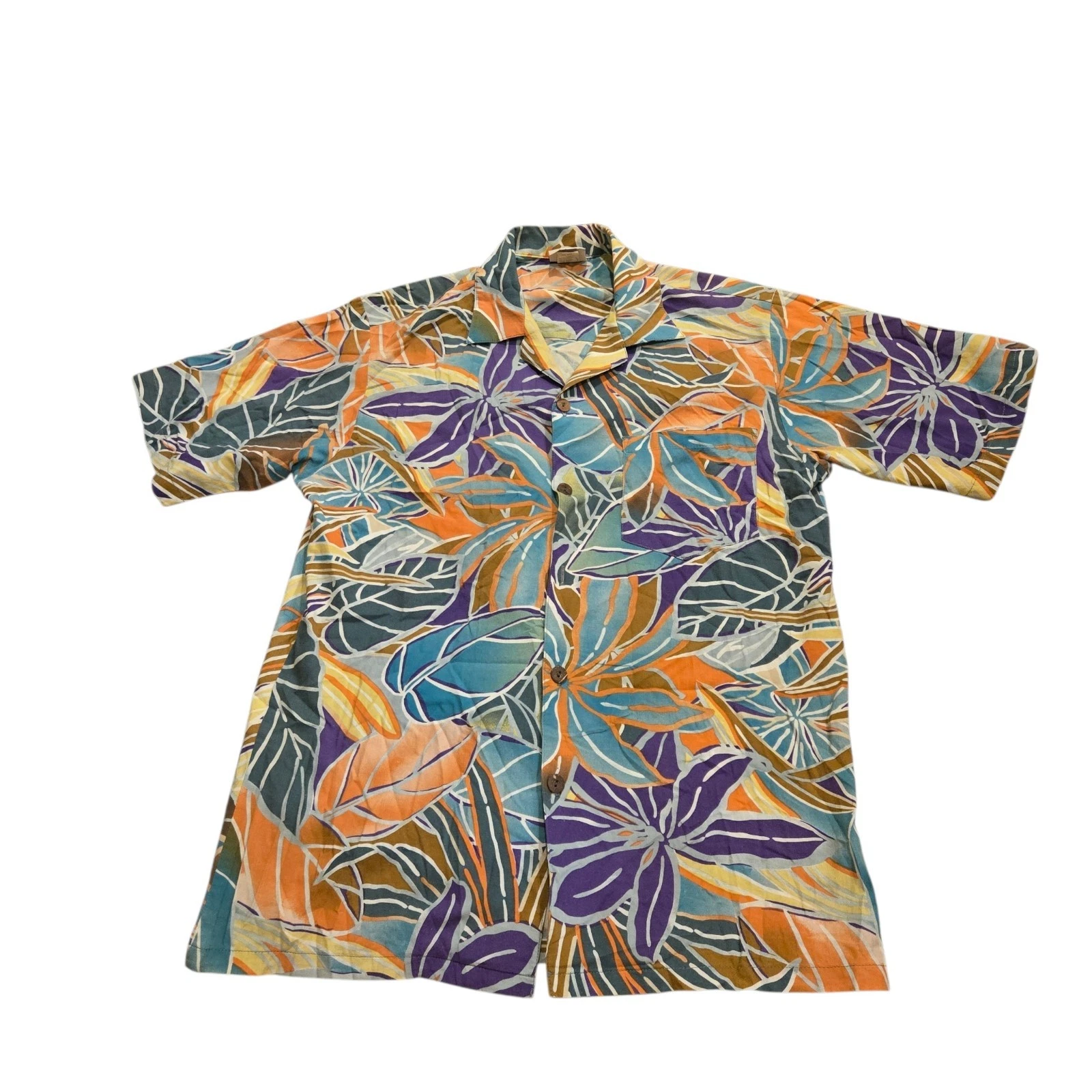 Vintage 50s 60s "Duke Kahanamoku" Hawiian shirt Colorful Cotton Rayon Size M