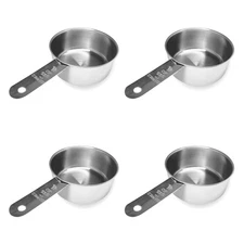 Stainless Steel Measuring Cup 1/2 Cup 125 ml - 4 Pack for Wet/Dry Use
