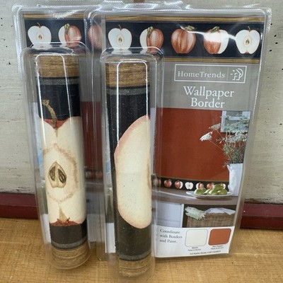 2x HomeTrends Cut Apples Wallpaper Border 5yds WT1004BCS Pre-Pasted Apple Decor