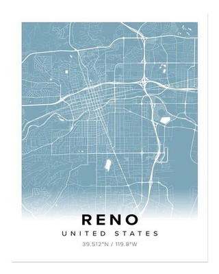 Reno Stadtplan Wandkunst Moderne Minimalistische Stadtdekoration Moder