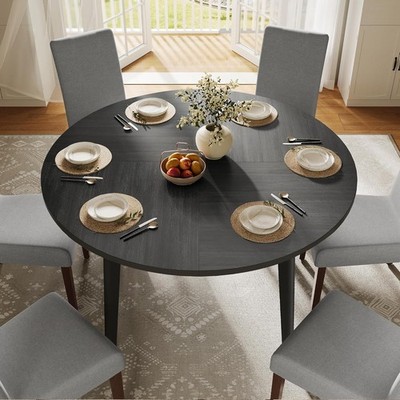 VASAGLE MAEZO Collection - Round Dining Table for 4-6 People, 47.2 Inches