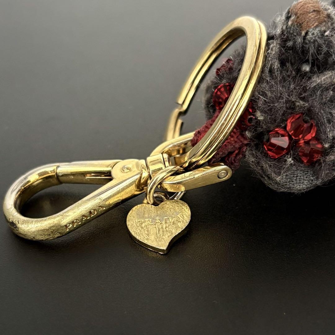 PRADA Key Ring Keychain Bag Charm Bear NERO Black Authentic thumbnail 19