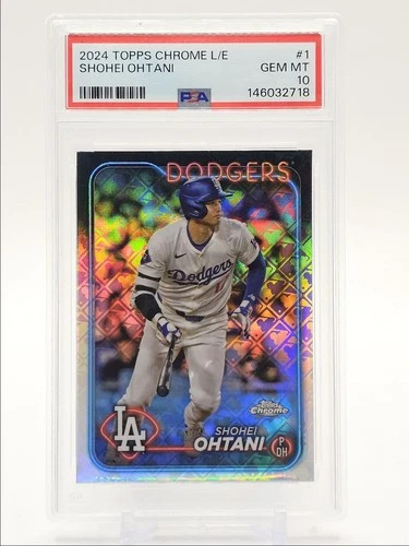 SHOHEI OHTANI 2024 TOPPS CHROME LOGOFRACTOR BASEBALL DODGERS PSA 10 Q5775