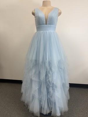 Jovani Blue Lace Long Full Skirt Evening Dress SIZE 00 US On Sale Nt