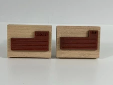 Address Stamp 2pc Set- To Stamp and From Stamp Handled Stamp Wood Rubber