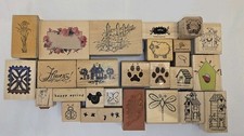 Lot Of 26 Spring Birdhouse Mounted Rubber Stamps Nest Flowers Paws Sheep Birds