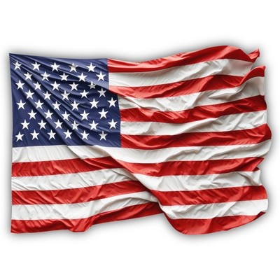 American Flag Realistic Waving Cut To Shape Vinyl Sticker