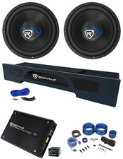 2 Rockville 12" Subwoofers Box Amp For 2009 Ford F150 Super Crew 17-24 F250/350
