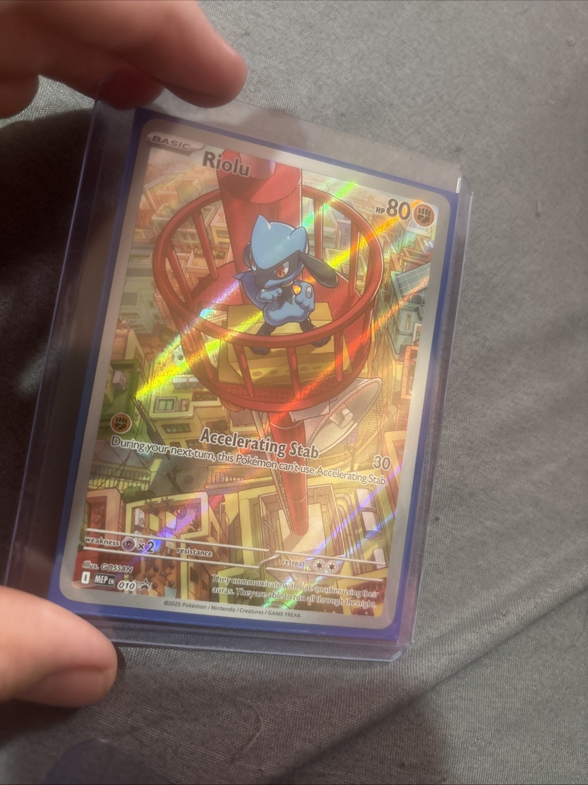 Pokémon TCG Mega Evolutions Riolu Black Star Promo Illustration Rare #10 NM