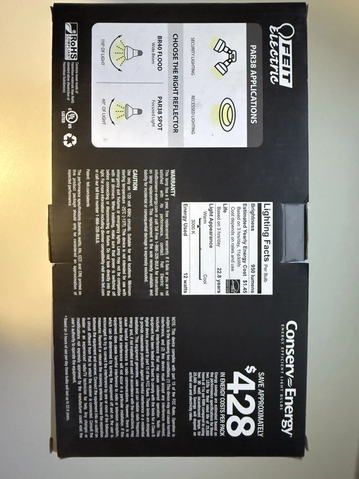 Feit PAR38 Spot Dimmable LED Light Bulb 2-Pack - Image 4 of 4