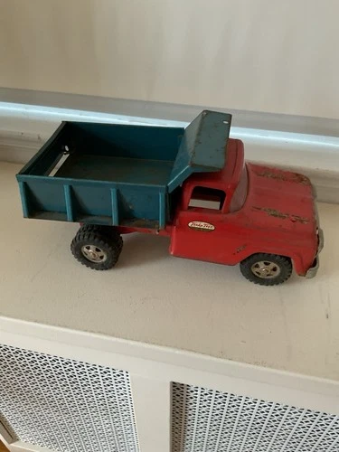 TONKA FORD AUCTION DUMP TRUCK RED / BLUE /1960 PRESSED STEEL TOY
