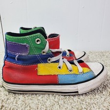 Converse Shoes Kids 1 High Tops Lace Up Patchwork Colorful Blocking Sneakers
