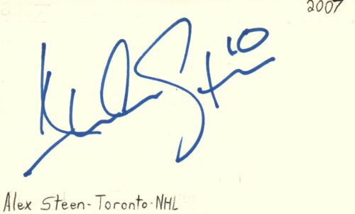 Alexander Steen Toronto St. Louis NHL Hockey Autographed Signed Index Card - Picture 1 of 1