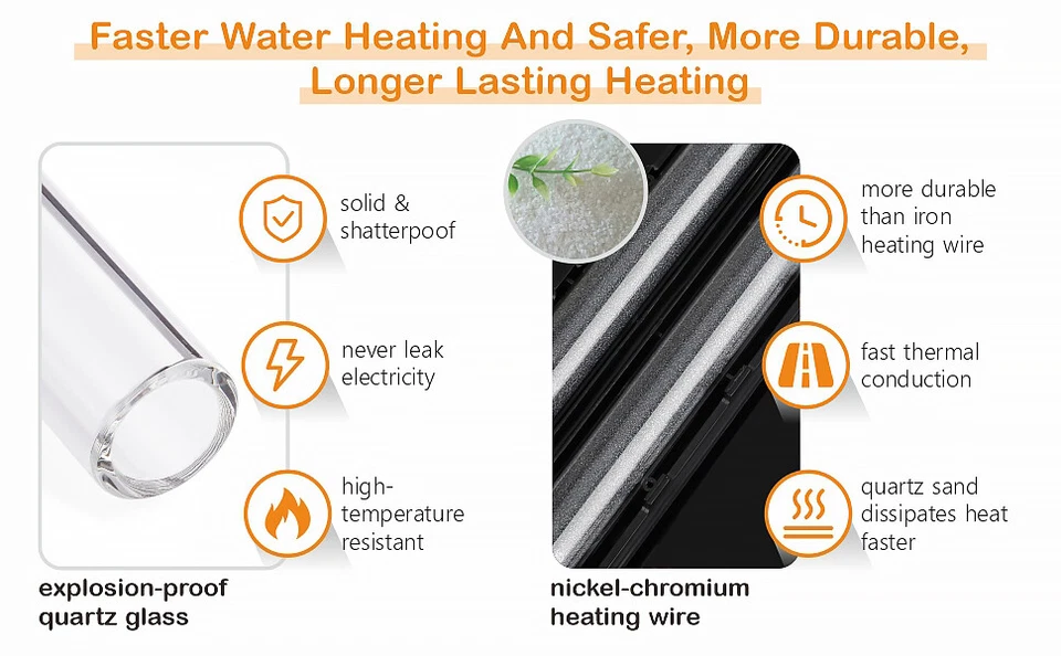 hygger 300W/500W/800W/1000W Aquarium Heater Submersible Freshwater Fish Tank - Image 4 of 4