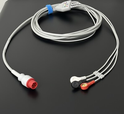 Bionet BM3 Direct-Connect ECG Cable 3 Lead Snap Compatible - Same Day Shipping
