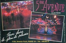 75 PARIS CARTE CLUB PRIVE 5ÈME AVENUE AVENUE FOCH - 35204
