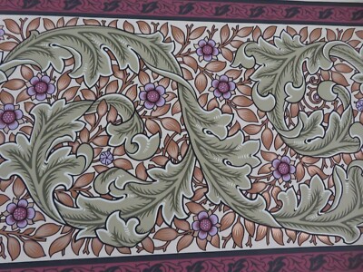 Vin 1986 Hand Printed Bradbury & Bradbury Victorin Kelmscott Frieze Wallpaper
