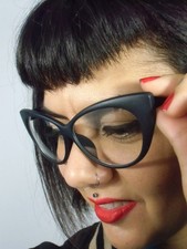 Butterfly Glasses Fancy Transparent Matte Black Original Pin-Up Lenses