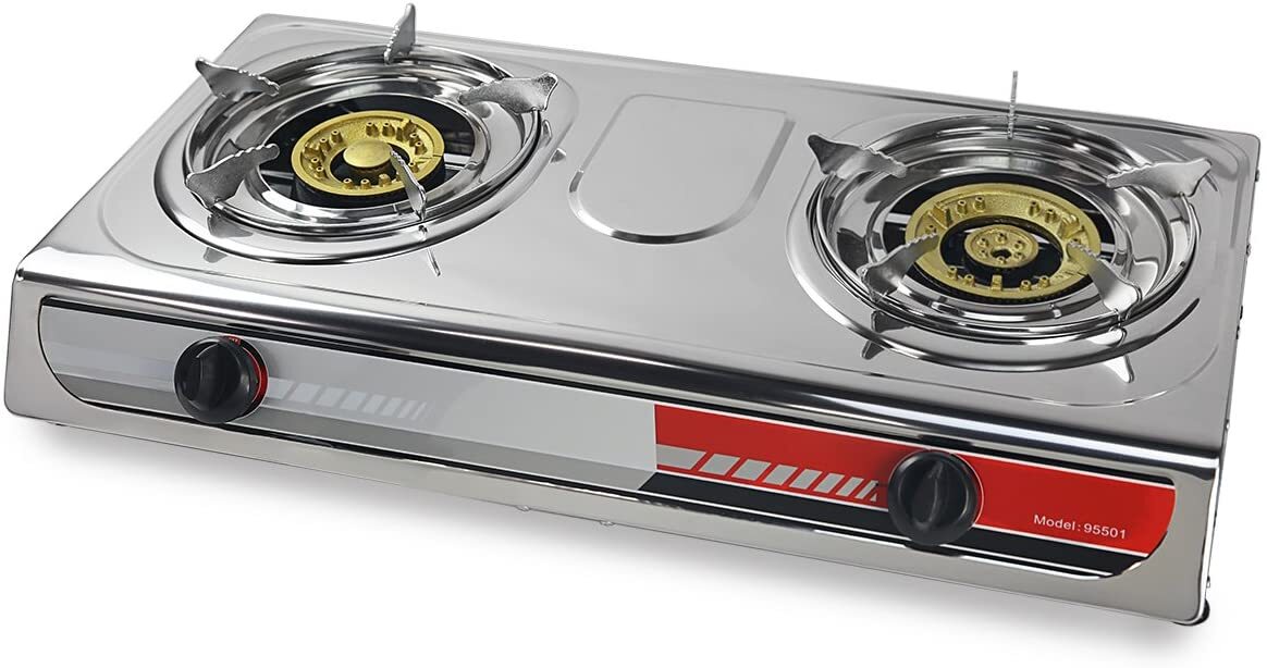 XtremepowerUS Outdoor Propane Portable 24,000 BTU 2-Burner Stove Auto  Ignition | eBay