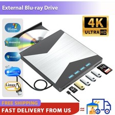 7 in 1 External 4K Blu-ray Optical Drive USB 3.0 Type-C External DVD RW Drive
