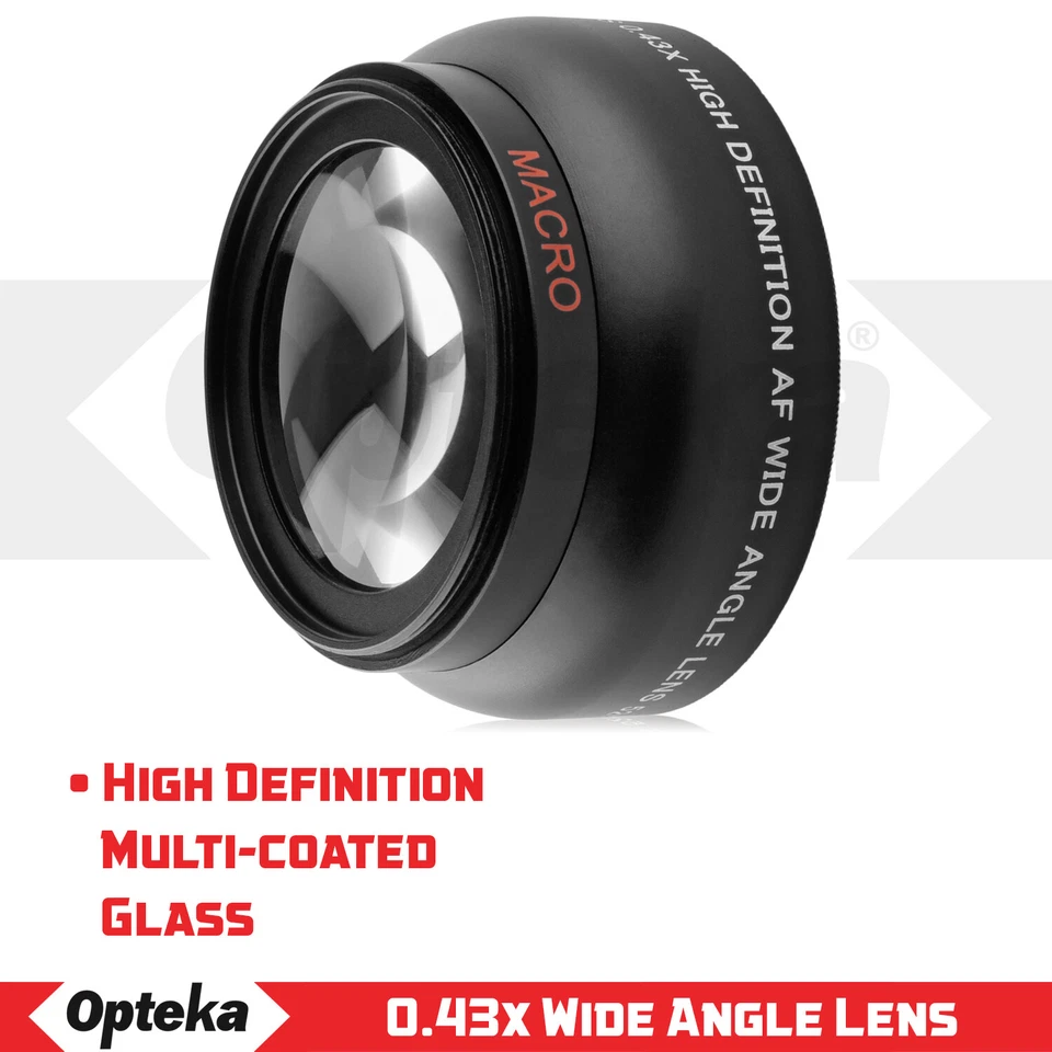 Opteka 58mm 0.43X HD Super Wide Angle Lens with Macro For Canon EOS DSLR Cameras - Image 2 of 4