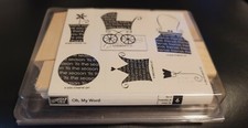 NEW Stampin Up "Oh, My Word" Set Of 6 Rubber Stamps Retired 2005 Edition RARE 