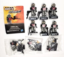 GI JOE COBRA KRE-O LOT EEL EELS X9 3 UNUSED 6 COMPLETE ARMY BUILDER MINIFIGURES