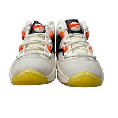 Reebok Question Pump Chalk Black Orange Basketball Shoes 