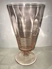 Vintage Pink Federal Ribbed Banded Footed Parfait Tumbler Single 6 5/8” tall