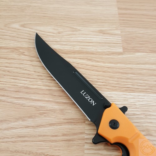 Cold Steel Large Luzon Folding Knife 6" 8Cr13MoV Steel Blade Orange GFN Handle - Picture 8 of 12
