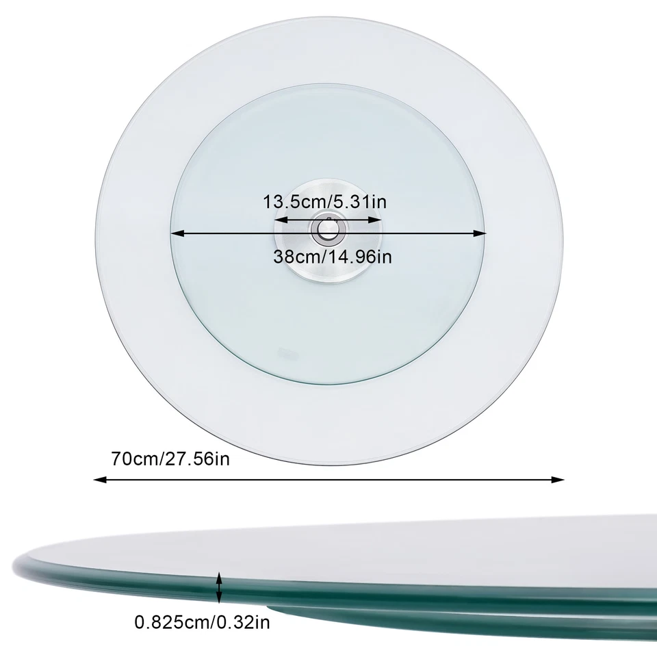 60cm/70cm/80cm Glass Turntable Dining Table Centerpiece  - Image 4 of 4