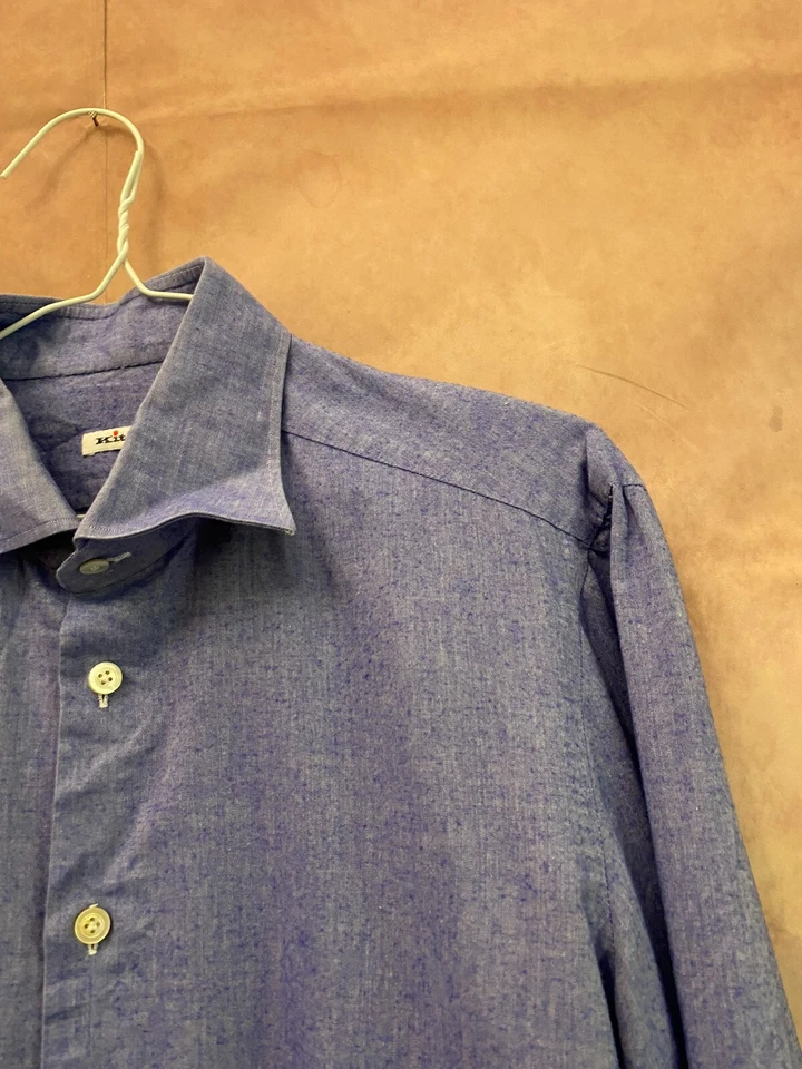 Camisa Kiton Napoli Muy Rara 750$RRP Talla L Azul Foto 3 de 4
