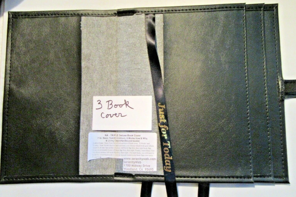 Narcotics Anonymous NA Basic Text How and Why BLACK Deluxe 3 tri Book Cover coin - Image 2 of 4