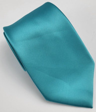 Puccini Polyester Tie Aqua Blue Solid Men Necktie 58 x 3.25
