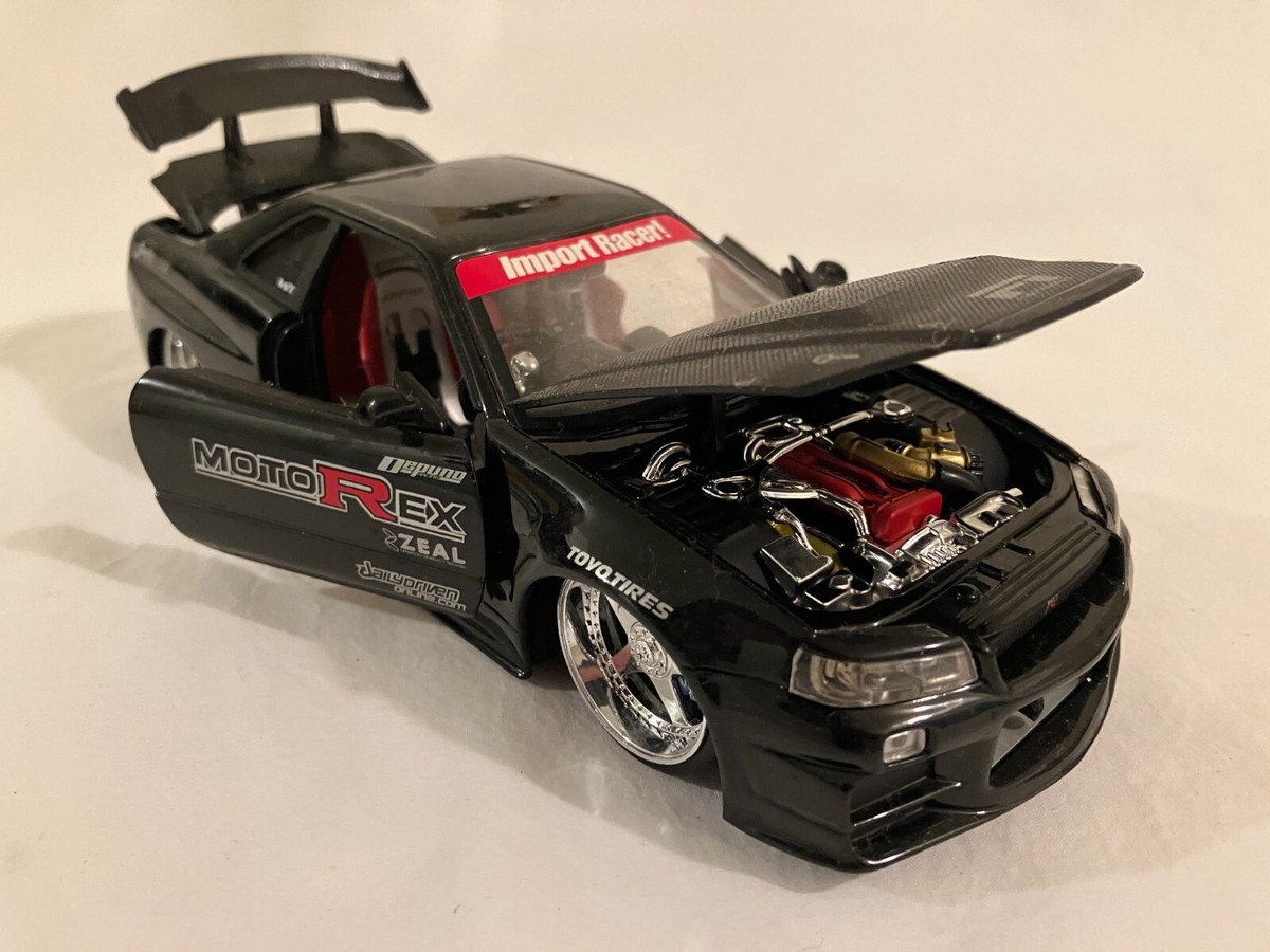 Jada Nissan Skyline GTR R34 MotoRex 1/24 Black | eBay