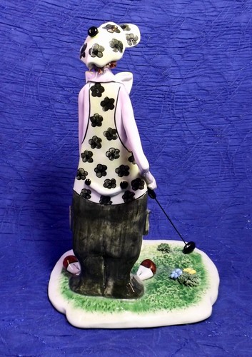 ZAMPIVA Zam Piva Firmado Cerámica Payaso Golfista Figura Espagueti Cabello ITALIA - Imagen 3 de 6