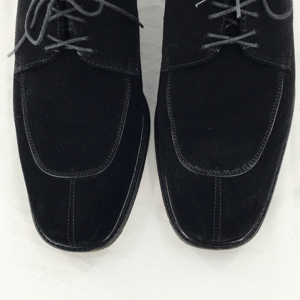 Salvatore Ferragamo Mens Suede Oxford Shoe Black Apron Split Toe Lace Up Sz 9 Salvatore Ferragamo Mens Suede Oxford Shoe Black Apron Split  main image 3