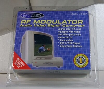 Dynex Model WS-007 RF Modulator Audio Video Signal Converter.  Package unopened!