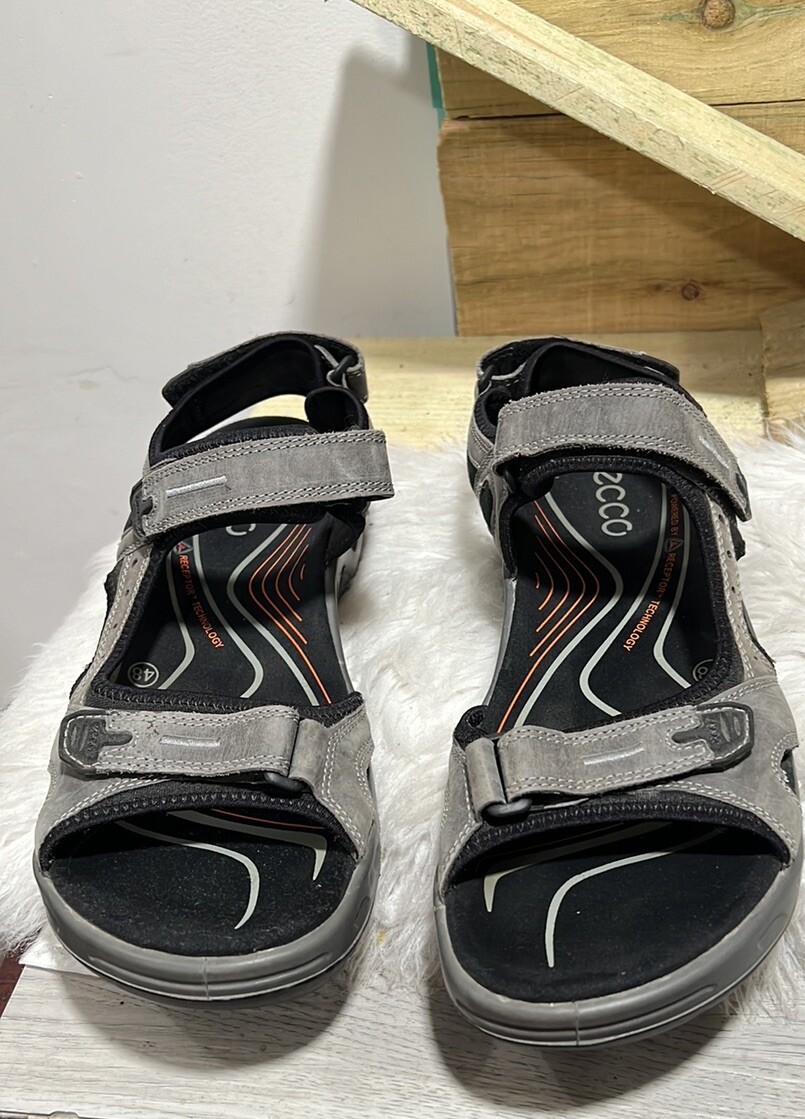 ECCO Yucatan Men Grey Black Leather Sport Hiking Sandals Sz EU48 US 14 Receptor ECCO Yucatan River Sport Sandal - Free Shipping | DSW main image 3