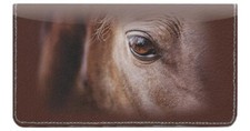 Horse Eyes Designer Checkbook Cover, with Credit Card Slots  Pen Loop