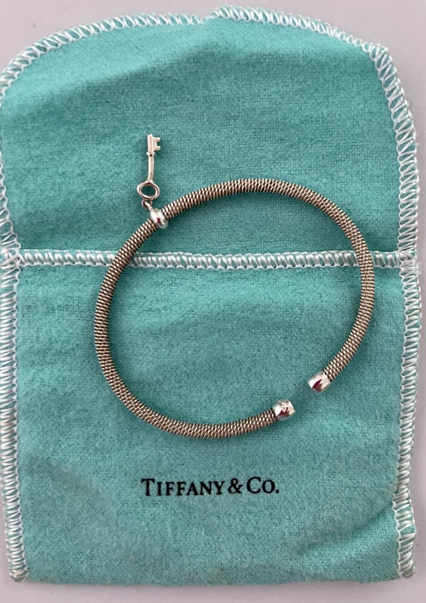 Tiffany & Co Vintage Sterling Mesh Cuff Bracelet with Key Charm | eBay