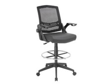 Boss Black Flip Arm Mesh Drafting Stool