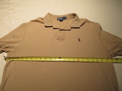 POLO RALPH LAUREN 半袖スウェット　L size Sz L POLO Ralph Lauren Shirt Men's Beige Short Sleeve Knit 100