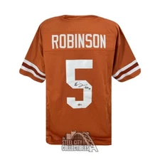 Bijan Robinson Autographed Texas Custom Orange Football Jersey - BAS