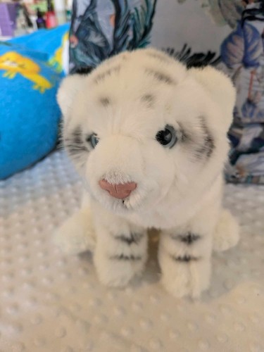 Vintage Toys R Us White Tiger Cat Soft Toy Plush Blue Eyes 12" Retired - Picture 3 of 9