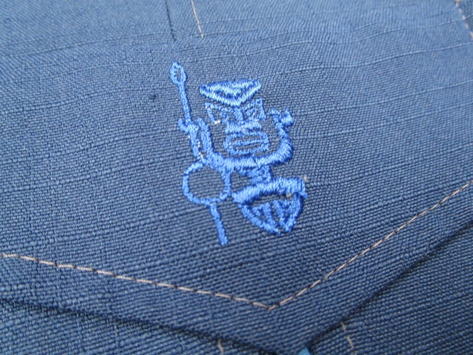 Vintage Iolani Hawaii Executive Shirt Mens Medium Blue Button Up Retro 70s Tiki - Image 4 of 4