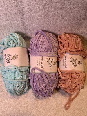Lot Of 3 Partial Baby Bee Adore-A-Ball Yarn In Various Colors