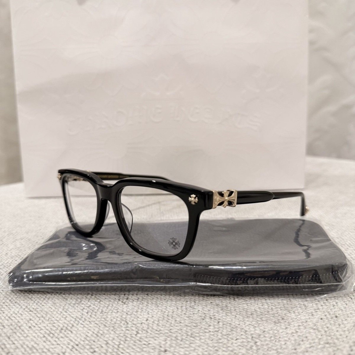RARE! Chrome Hearts COX UCKER Black Gold Glasses - Vagilante Box