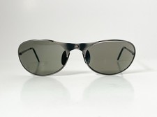 Vintage Gargoyles USA Helios Sunglasses Made in Italy Brushed Metal Gray Oval