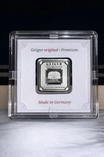 Geiger Edelmetalle 5 Gram Silver Bar Sealed Assay .999 Fine Silver